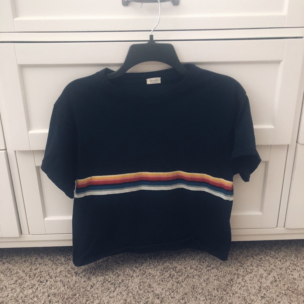 Brandy Melville Rainbow Stripe Top